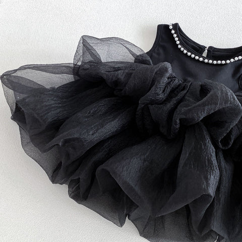 Baby Girl Pearl Trim Bubble Dress