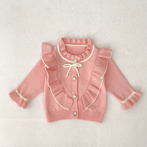 Baby Girl Ruffle Knit Cardigan Sweater