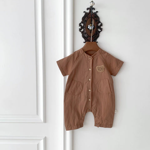 Baby Boy Bear Baseball Style Romper