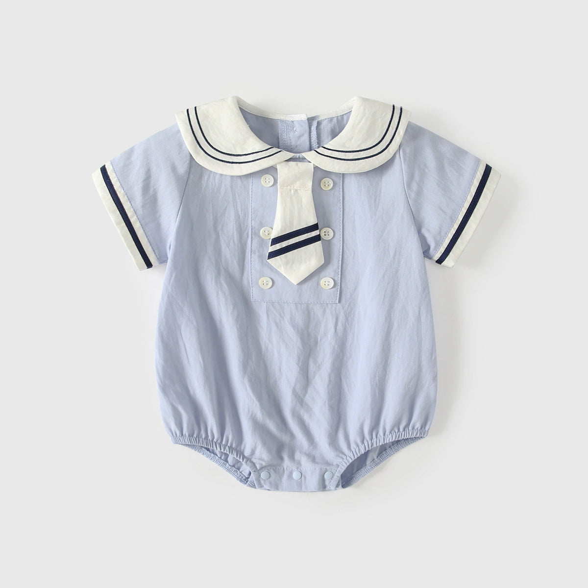 Baby Boy Preppy Tie Sailor Collar Bodysuit