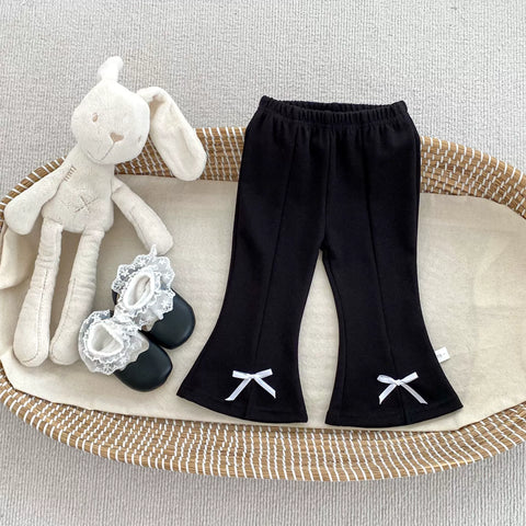 2 Pc Girls Bow Cardigan w/ Flare Pants Set