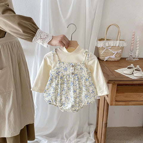 Baby Girl Mock Neck Shirt & Floral Bodysuit