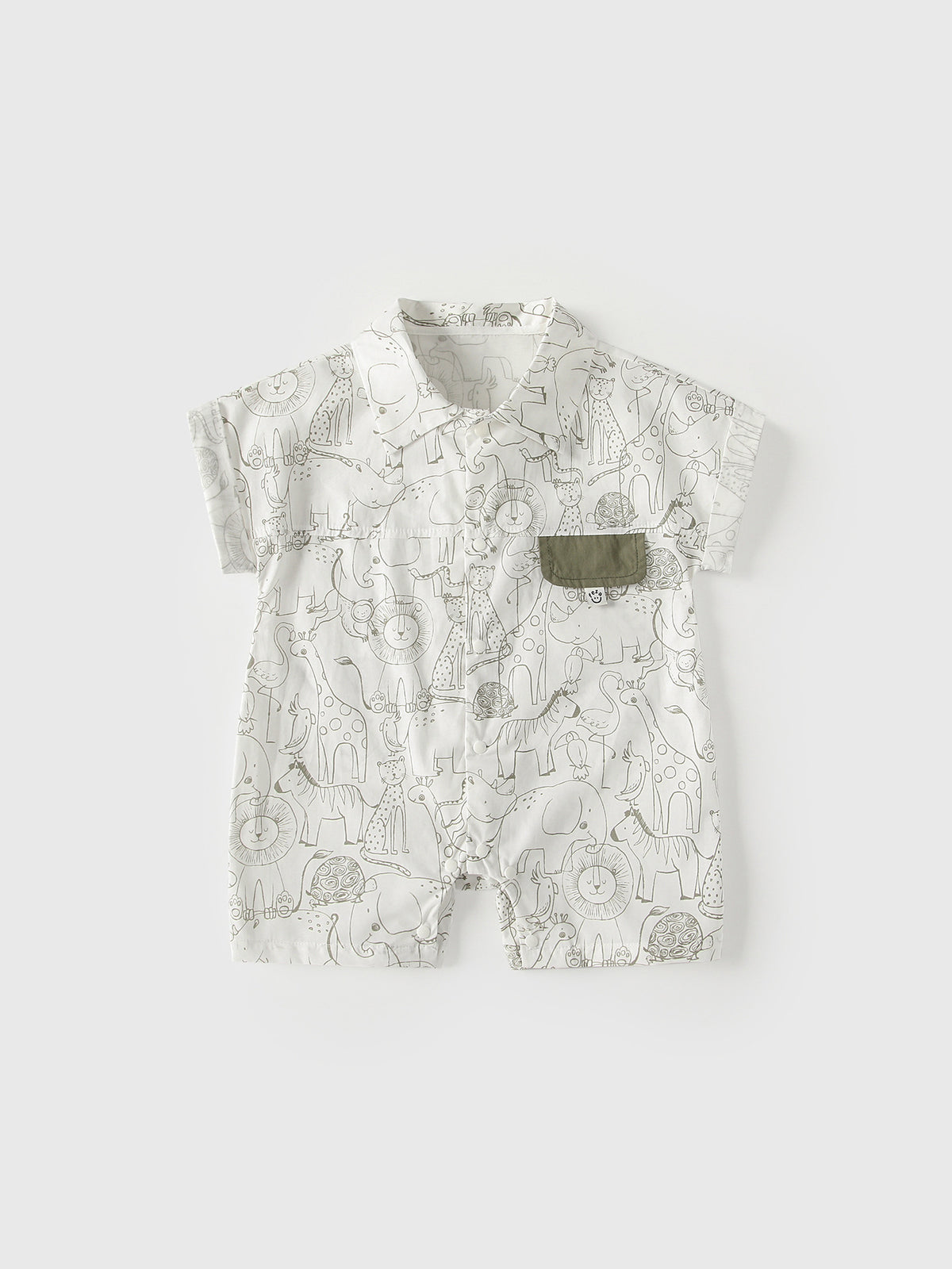 Baby Boy Jungle Stencil Shirt Romper