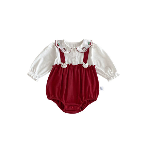 Baby Girl 2 in 1 Bunny Strawberry Bodysuit
