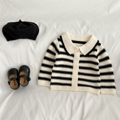 Girl Stripe Knit Sweater with Pants
