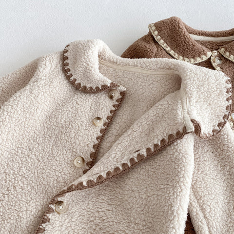 Baby Fluffy Cozy Contrast Stitch Romper