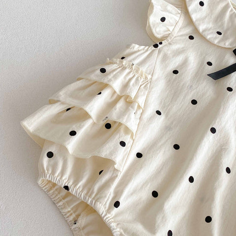 Baby Girl Cotton Ruffle Polka Dot Bodysuit