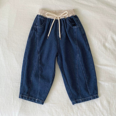 Toddler Barrel Contrast Waistband Jeans