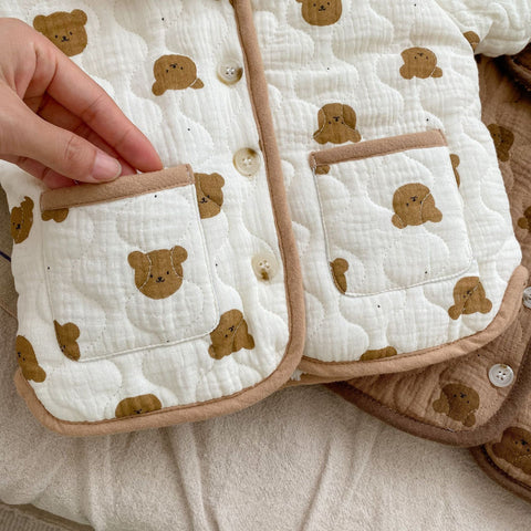Baby Fleece Lined Cotton Bear Jacket