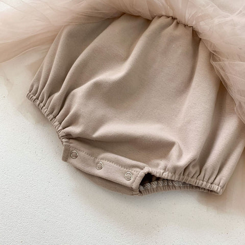 2 Pc Baby Girl Sheer Tutu Bodysuit Dress