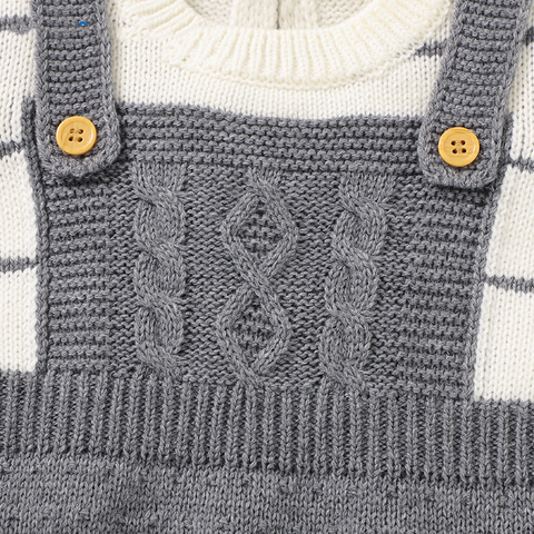 Baby Girl Knit Faux Overall Bodysuit