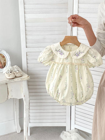 Baby Girl Spring Lavender Print Bodysuit