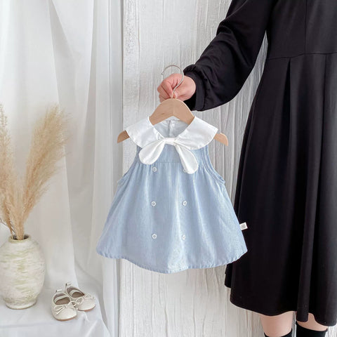 Baby Girl Bow Tie Stripe Swing Dress