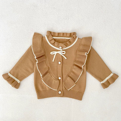 Baby Girl Ruffle Knit Cardigan Sweater