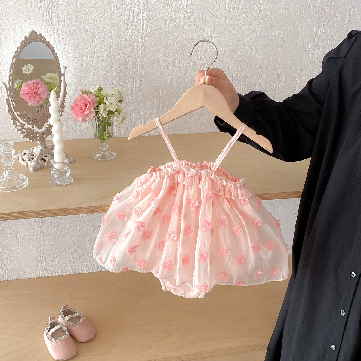 Baby Girl Rosette Cami Bodysuit Dress