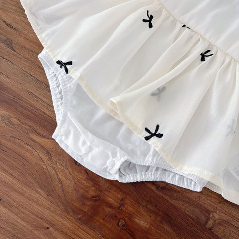 Baby Girls Squared Neck Bow Dress