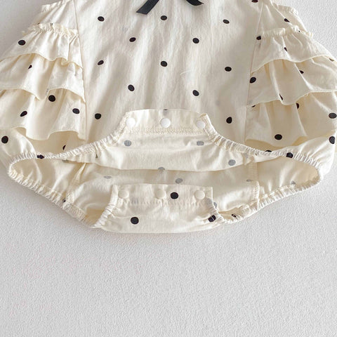 Baby Girl Cotton Ruffle Polka Dot Bodysuit