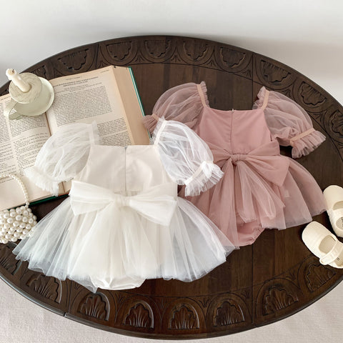 Baby Girl Bubble Sleeve Tulle Dress