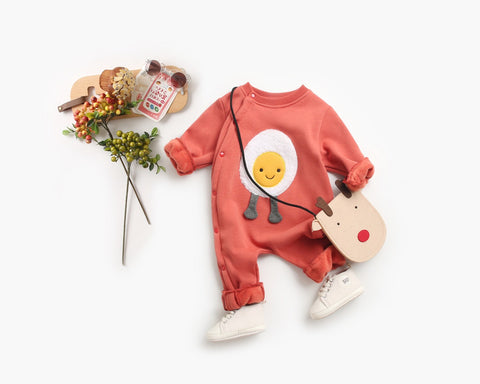 Baby Cute Food Button Romper