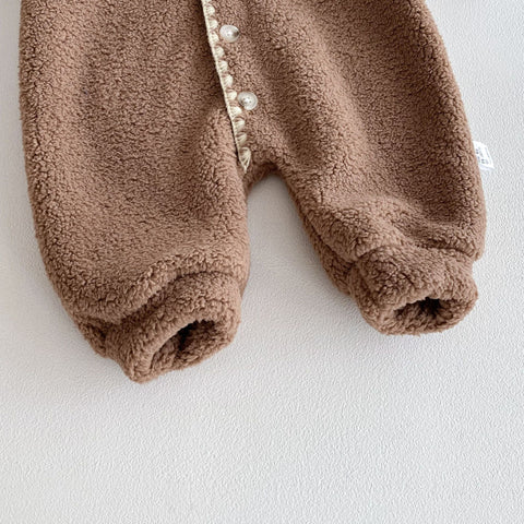 Baby Fluffy Cozy Contrast Stitch Romper
