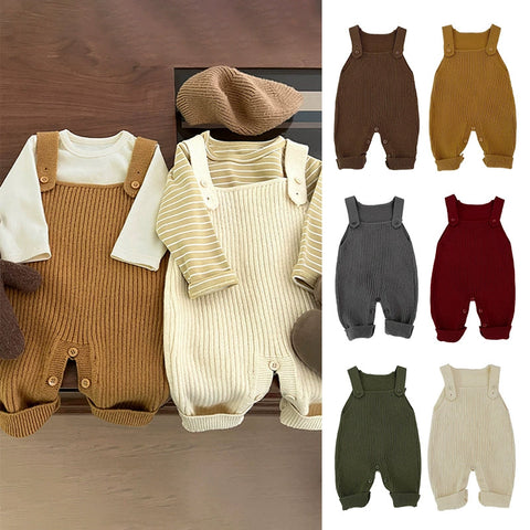 Unisex Baby Knit Autumn Overalls