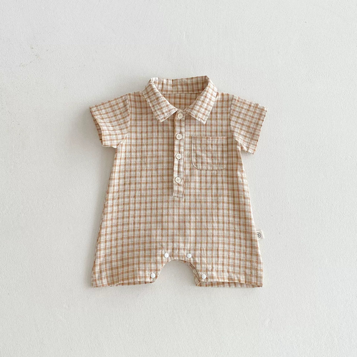 Baby Boy Summer Plaid Polo Romper