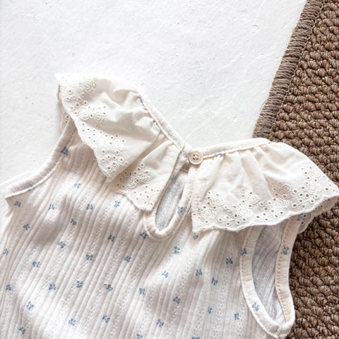 2 Pc Baby Girl Ribbed Shirt & Bloomer Skirt Set