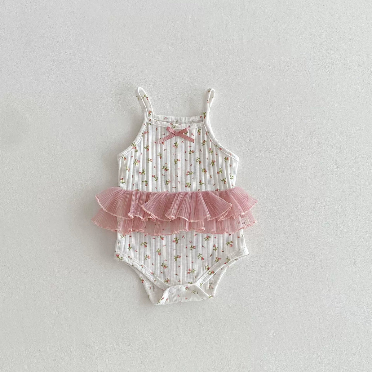 Baby Girl Ditsy Floral Ribbed Tutu Bodysuit