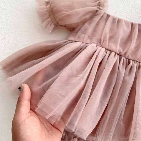 Baby Girl Bubble Sleeve Tulle Dress