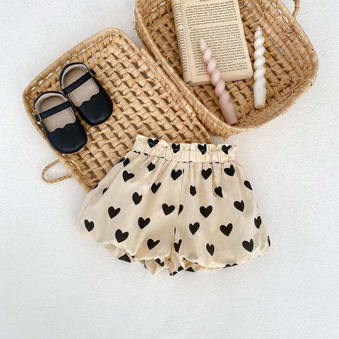 2 Pc Baby Girl Hearts Balloon Top Shorts Set