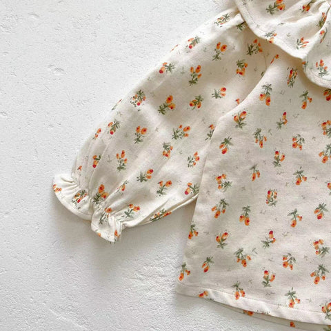 2 Pc Baby Girl Floral Ruffle Collar and Bloomer Set
