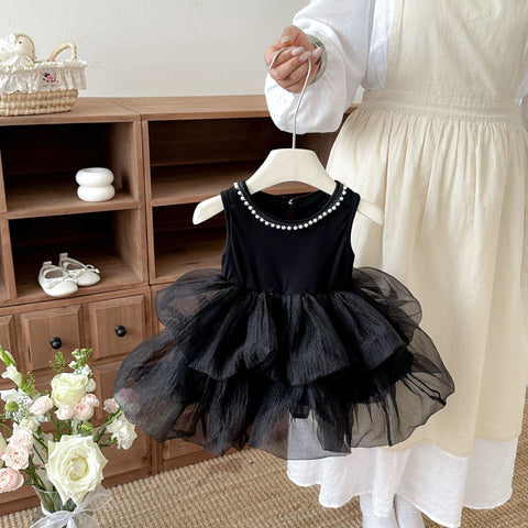 Baby Girl Pearl Trim Bubble Dress