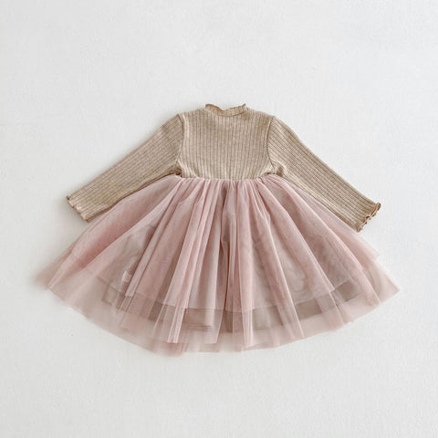 Girls Ballerina Tutu Long Sleeve Dress