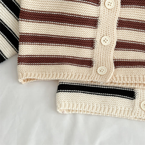 Girl Stripe Knit Sweater with Pants
