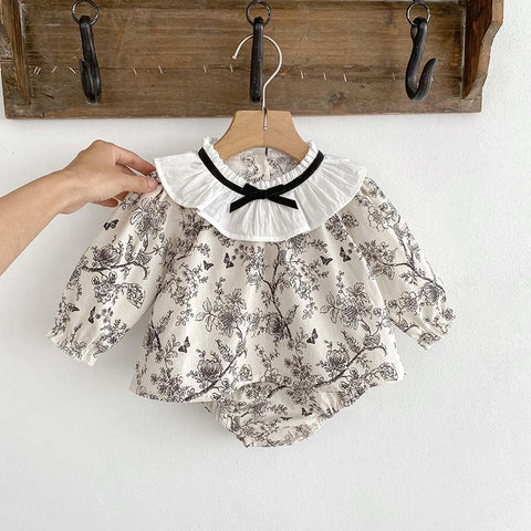2 Pc Baby Girl Parisian Motif Set