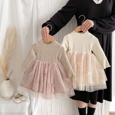 Girls Ballerina Tutu Long Sleeve Dress