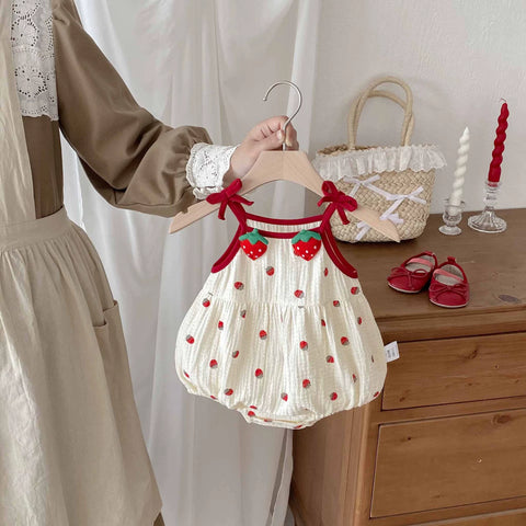 Baby Girl Strawberry Cami Bodysuit